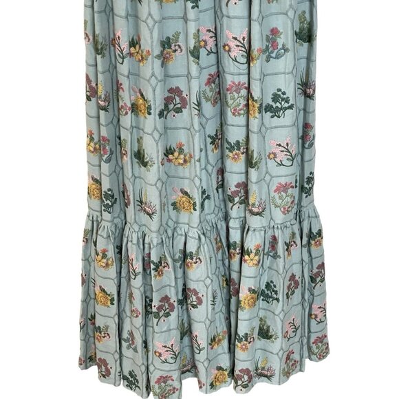 Mac‎ Duggal Dress Gown Size 2 Boho Cottage Peasant Floral Embroidered - Picture 9 of 12